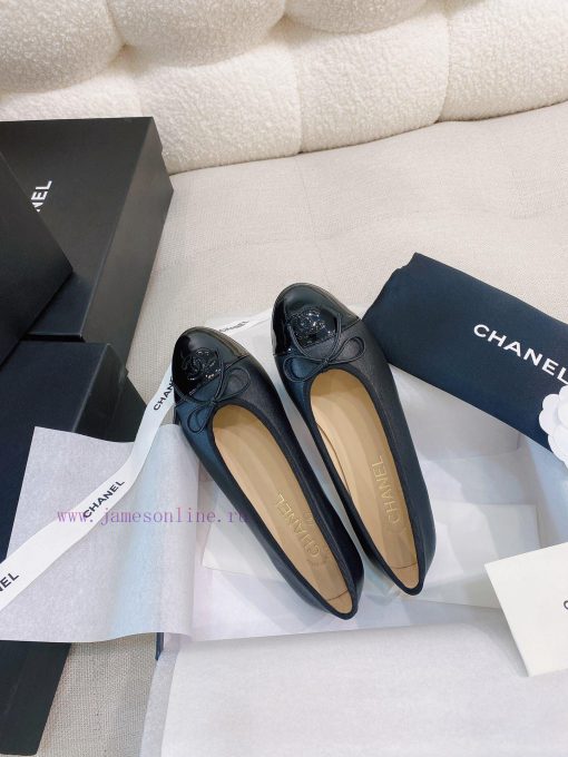 New CocoChanel 24 Edition Series Double C Bow Classic Sheepskin Flat Ballet ShoesChanel Gran9y4xsyy5 - Image 4