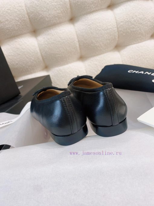 New CocoChanel 24 Edition Series Double C Bow Classic Sheepskin Flat Ballet ShoesChanel Gran8oez62f7 - Image 6