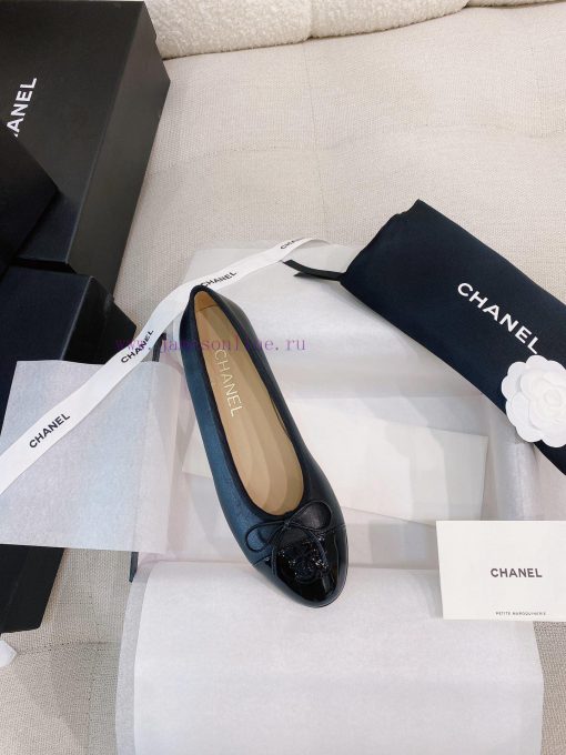 New CocoChanel 24 Edition Series Double C Bow Classic Sheepskin Flat Ballet ShoesChanel Gran9y4xsyy5 - Image 6