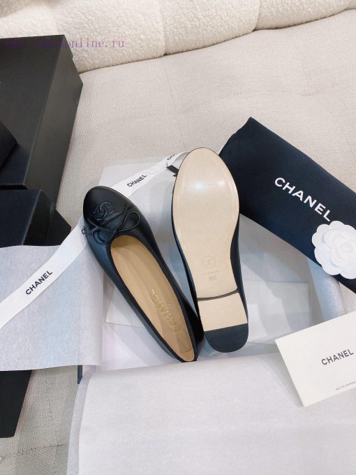 New CocoChanel 24 Edition Series Double C Bow Classic Sheepskin Flat Ballet ShoesChanel Gran8oez62f7 - Image 7