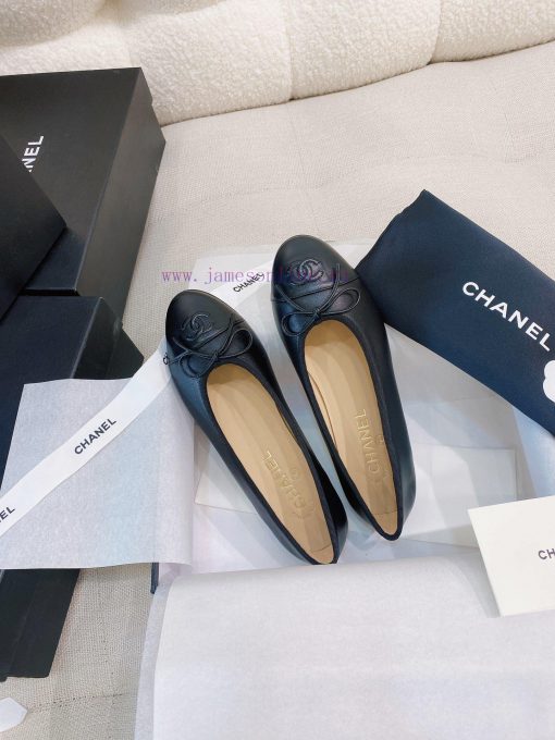 New CocoChanel 24 Edition Series Double C Bow Classic Sheepskin Flat Ballet ShoesChanel Gran8oez62f7 - Image 8