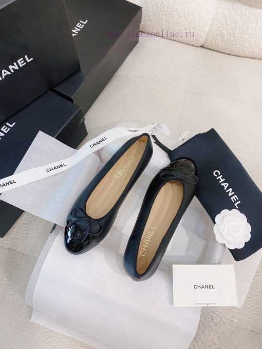 New CocoChanel 24 Edition Series Double C Bow Classic Sheepskin Flat Ballet ShoesChanel Gran9y4xsyy5 - Image 8