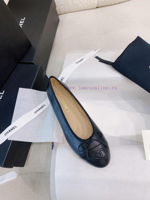 New CocoChanel 24 Edition Series Double C Bow Classic Sheepskin Flat Ballet ShoesChanel Gran8oez62f7 - Image 10