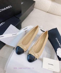 New CocoChanel 24 Edition Series Double C Bow Classic Sheepskin Flat Ballet ShoesChanel Grank1118prf