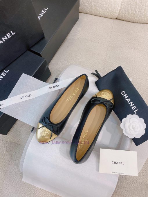 New CocoChanel 24 Edition Series Double C Bow Classic Sheepskin Flat Ballet ShoesChanel Granmdcxb0ms - Image 4