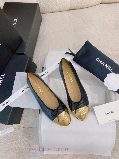 New CocoChanel 24 Edition Series Double C Bow Classic Sheepskin Flat Ballet ShoesChanel Granmdcxb0ms - Image 9