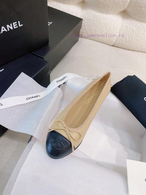New CocoChanel 24 Edition Series Double C Bow Classic Sheepskin Flat Ballet ShoesChanel Grank1118prf - Image 9