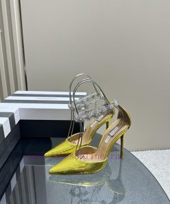 The mostAQUAZURA Big Pineapple Water Diamond Decorative High Heels2023 Spring/Summer Water Dx8w2uinm