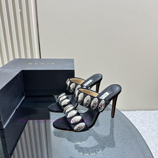 ALAIA24 spring/summer silver metallic suede sandals have insights into women's body shape, tba2i9zs9 - Image 2