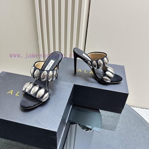 ALAIA24 spring/summer silver metallic suede sandals have insights into women's body shape, tba2i9zs9 - Image 5