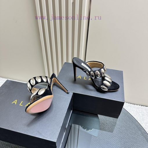 ALAIA24 spring/summer silver metallic suede sandals have insights into women's body shape, tba2i9zs9 - Image 6