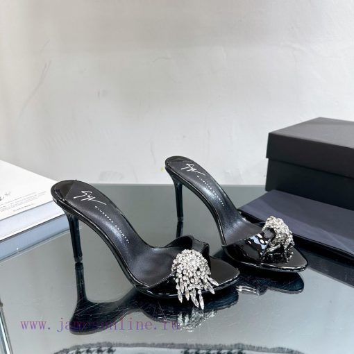 Giuseppe Zanotti - SS2024 New Spring and Summer Collection Diamond Button Single Shoes/Slippb2wae1bk - Image 5