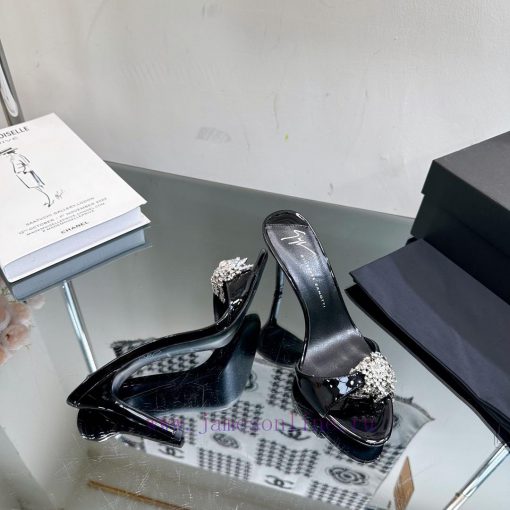 Giuseppe Zanotti - SS2024 New Spring and Summer Collection Diamond Button Single Shoes/Slippb2wae1bk - Image 7