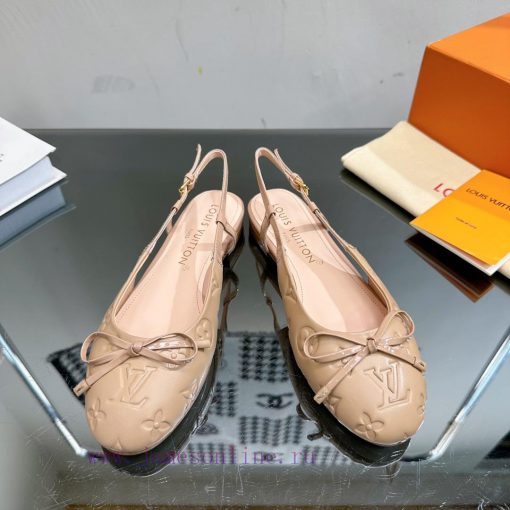 Top LV Ballet Flat Sandals—————————This Popi flat ballet shoe combines soft sheepskin and Sapng9hw26 - Image 3