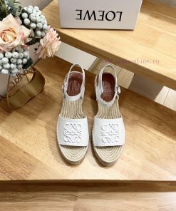 Brand LoeweLOEWE (Roewe) Slope heeled Fisherman's Shoes for Women, Canvas and Cow LeatherAnaccguju2r