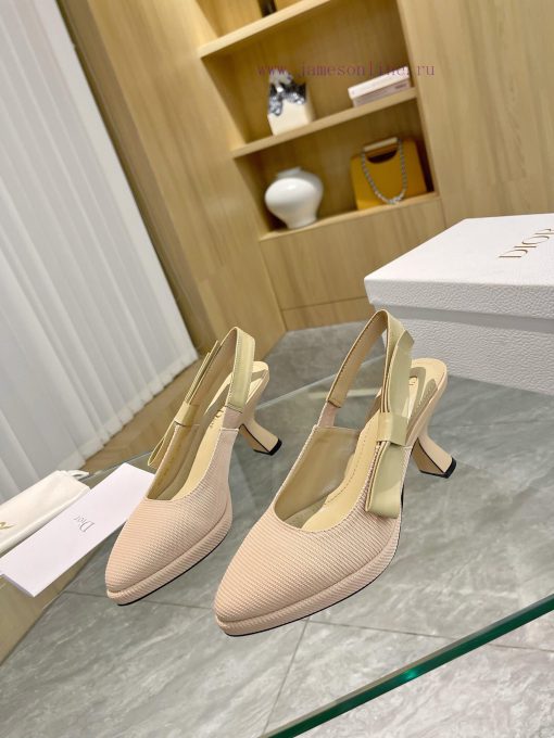 Brand DiorDior 2024 Spring/Summer Fashion High End Collection New Sweet-D Bow Pointed High nae109gq - Image 2