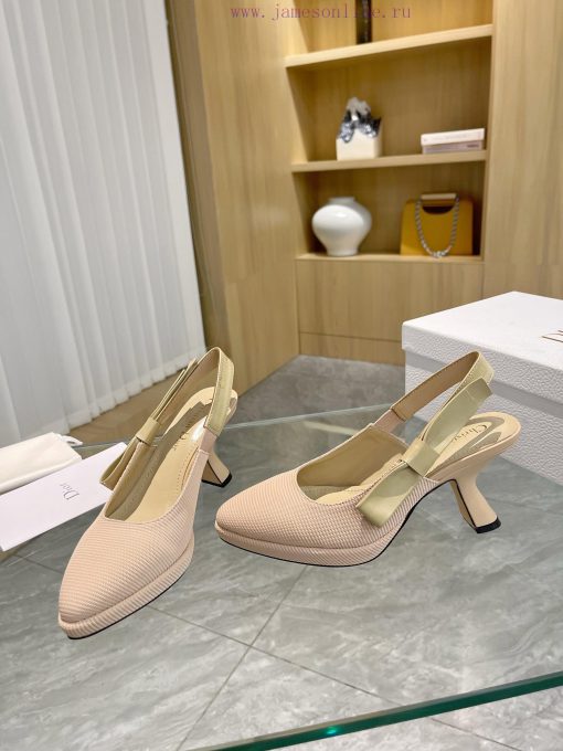 Brand DiorDior 2024 Spring/Summer Fashion High End Collection New Sweet-D Bow Pointed High nae109gq - Image 7