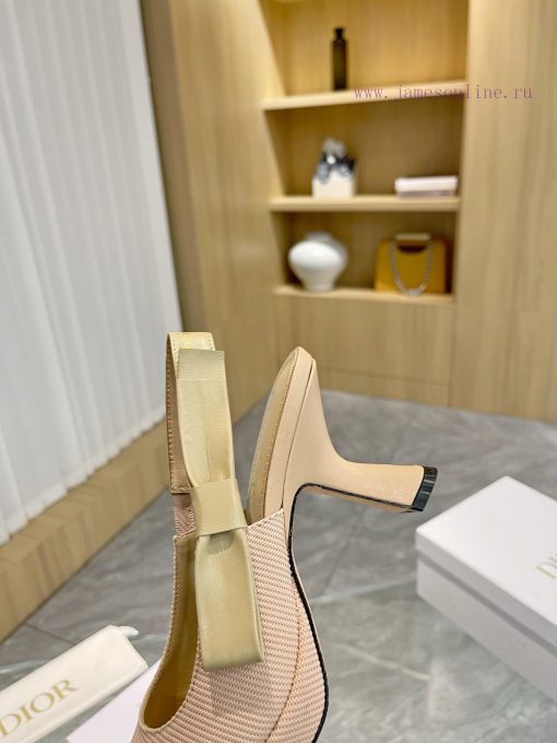 Brand DiorDior 2024 Spring/Summer Fashion High End Collection New Sweet-D Bow Pointed High nae109gq - Image 9