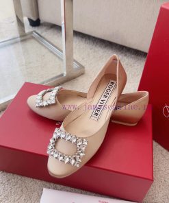 RV New Edition Silk Diamond Button Ballet Single Shoes 🧚 ‍️New treasure commuting hollow flagm3enhro