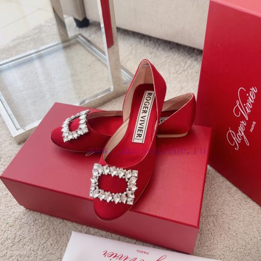 RV New Edition Silk Diamond Button Ballet Single Shoes 🧚 ‍️New treasure commuting hollow fla67rcx1yo - Image 2