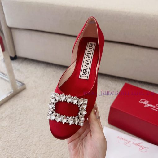 RV New Edition Silk Diamond Button Ballet Single Shoes 🧚 ‍️New treasure commuting hollow fla67rcx1yo - Image 7