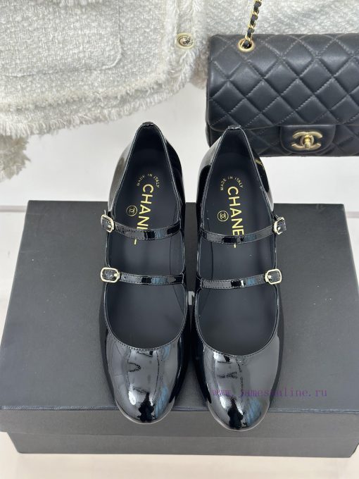 Chanel | Chanel 24C New Product ClassicRough heeled Mary Jane sandals single shoe seriesThe 467y9ov5 - Image 5