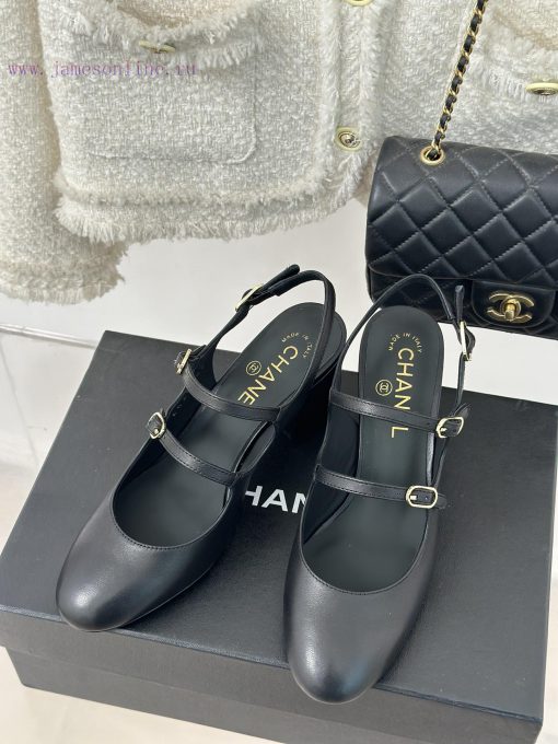 Chanel | Chanel 24C New Product ClassicRough heeled Mary Jane sandals single shoe seriesThe fkbahg44 - Image 3