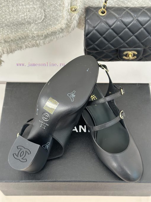 Chanel | Chanel 24C New Product ClassicRough heeled Mary Jane sandals single shoe seriesThe fkbahg44 - Image 10