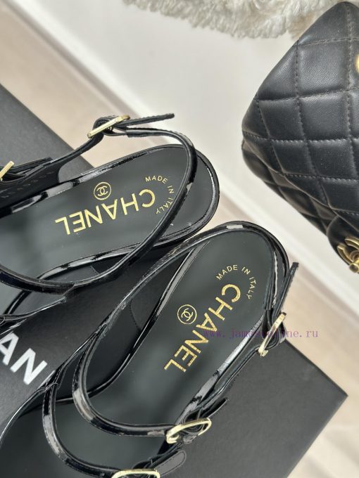 Chanel | Chanel 24C New Product ClassicRough heeled Mary Jane sandals single shoe seriesThe cil54ggk - Image 9