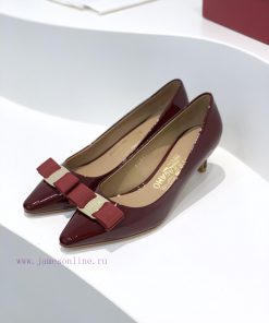 Top tierSF salvatore Ferraga * o Ferrera * Mubu buckle pointed shallow mouth patent leather gv1u2af5