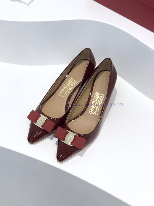 Top tierSF salvatore Ferraga * o Ferrera * Mubu buckle pointed shallow mouth patent leather gv1u2af5 - Image 3