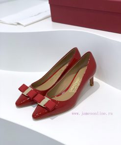 Top tierSF ️ salvatore Ferraga * o ️ Fila * Mubu buckle pointed shallow mouth patent leatherpblw2w1x