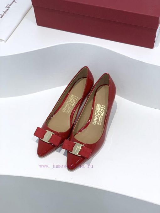 Top tierSF ️ salvatore Ferraga * o ️ Fila * Mubu buckle pointed shallow mouth patent leatherpblw2w1x - Image 3