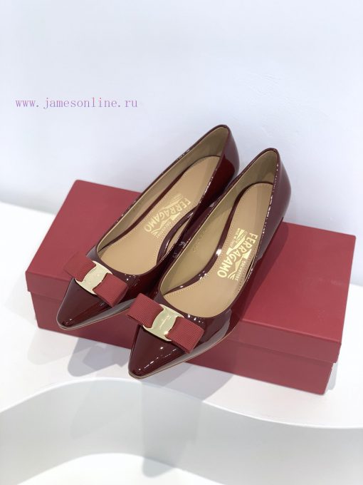 Top tierSF salvatore Ferraga * o Ferrera * Mubu buckle pointed shallow mouth patent leather gv1u2af5 - Image 7