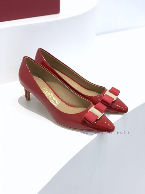 Top tierSF ️ salvatore Ferraga * o ️ Fila * Mubu buckle pointed shallow mouth patent leatherpblw2w1x - Image 5