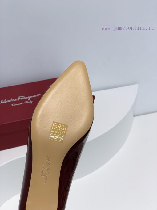 Top tierSF salvatore Ferraga * o Ferrera * Mubu buckle pointed shallow mouth patent leather gv1u2af5 - Image 10