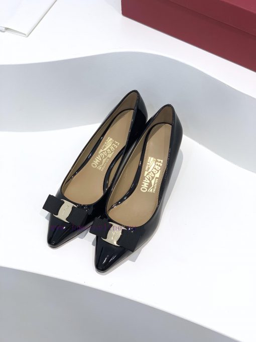 Top tierSF salvatore Ferraga * o Ferrera * Mubu buckle pointed shallow mouth patent leather kispbaip - Image 3