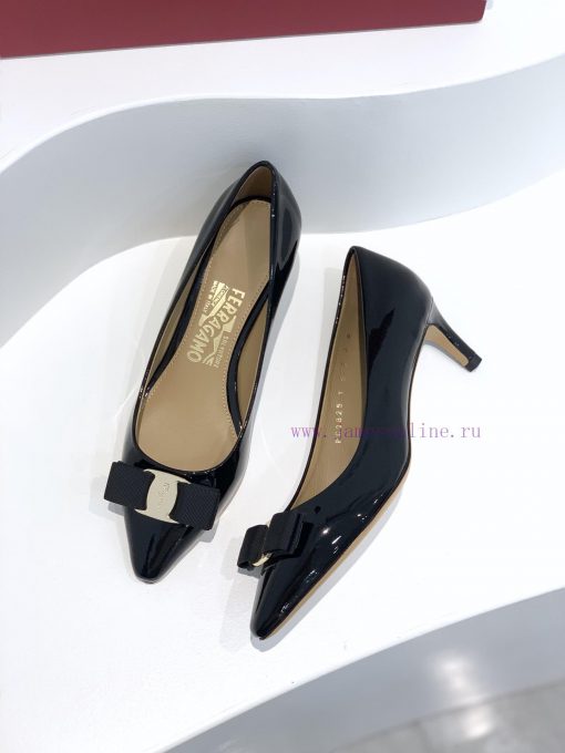 Top tierSF salvatore Ferraga * o Ferrera * Mubu buckle pointed shallow mouth patent leather kispbaip - Image 4