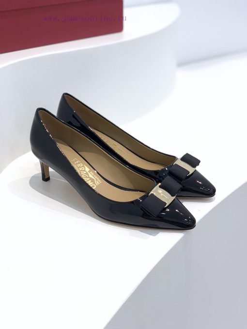 Top tierSF salvatore Ferraga * o Ferrera * Mubu buckle pointed shallow mouth patent leather kispbaip - Image 5