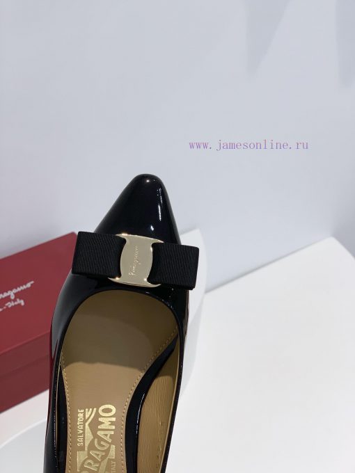 Top tierSF salvatore Ferraga * o Ferrera * Mubu buckle pointed shallow mouth patent leather kispbaip - Image 9