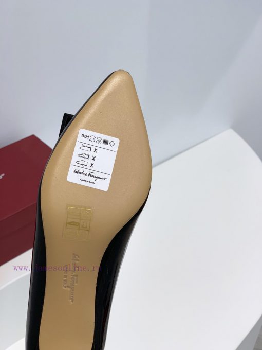 Top tierSF salvatore Ferraga * o Ferrera * Mubu buckle pointed shallow mouth patent leather kispbaip - Image 10