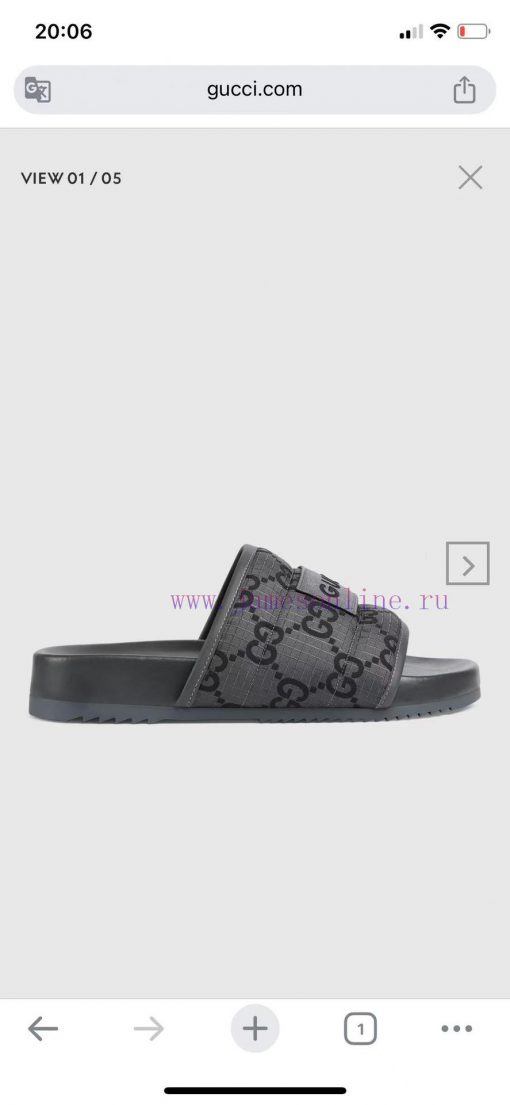 P unisex GG slippersThis slipper is made of GG polyester fiber and features a Gucci label on3io9unau