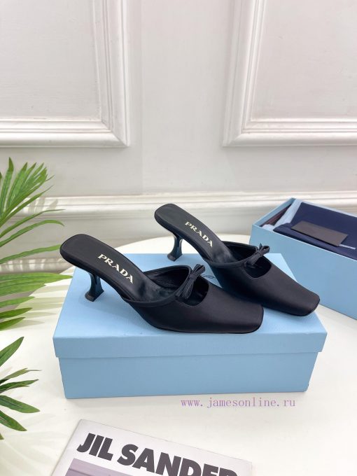 PRADA Prada 24 𝐬𝐬Fashion bow half slippers series 〰◽ High customization silk surface for shomc8eim06 - Image 3