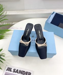 PRADA Prada 24 𝐬𝐬Fashion bow half slippers series 〰◽ High customization silk surface for shol7x2wipc