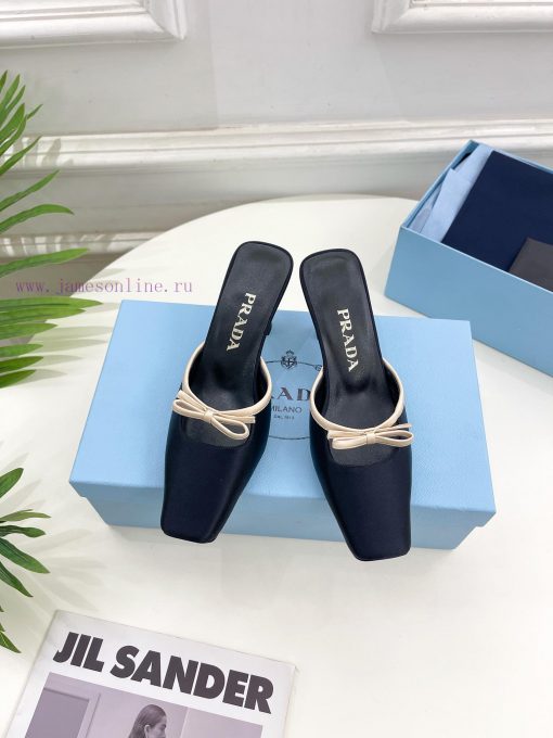 PRADA Prada 24 𝐬𝐬Fashion bow half slippers series 〰◽ High customization silk surface for shol7x2wipc