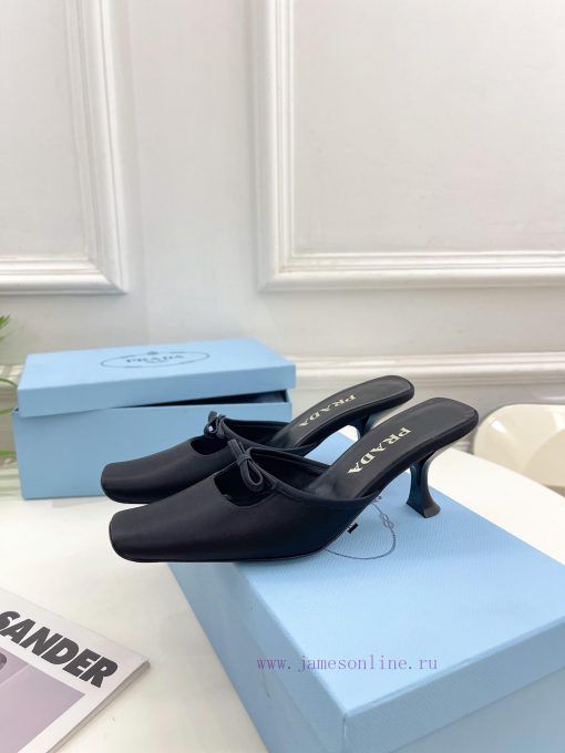 PRADA Prada 24 𝐬𝐬Fashion bow half slippers series 〰◽ High customization silk surface for shomc8eim06 - Image 6