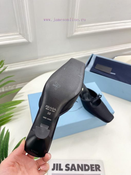PRADA Prada 24 𝐬𝐬Fashion bow half slippers series 〰◽ High customization silk surface for shomc8eim06 - Image 9