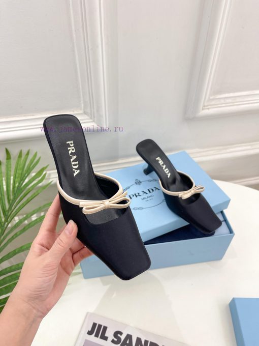 PRADA Prada 24 𝐬𝐬Fashion bow half slippers series 〰◽ High customization silk surface for shol7x2wipc - Image 5
