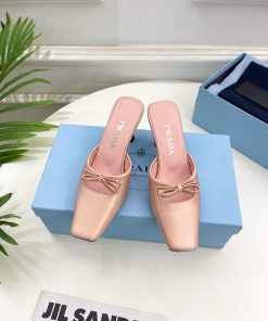 PRADA Prada 24 𝐬𝐬Fashion bow half slippers series 〰◽ High customization silk surface for sho5ednfoe0