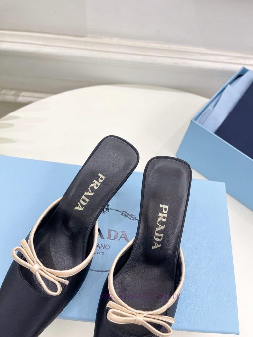 PRADA Prada 24 𝐬𝐬Fashion bow half slippers series 〰◽ High customization silk surface for shol7x2wipc - Image 9